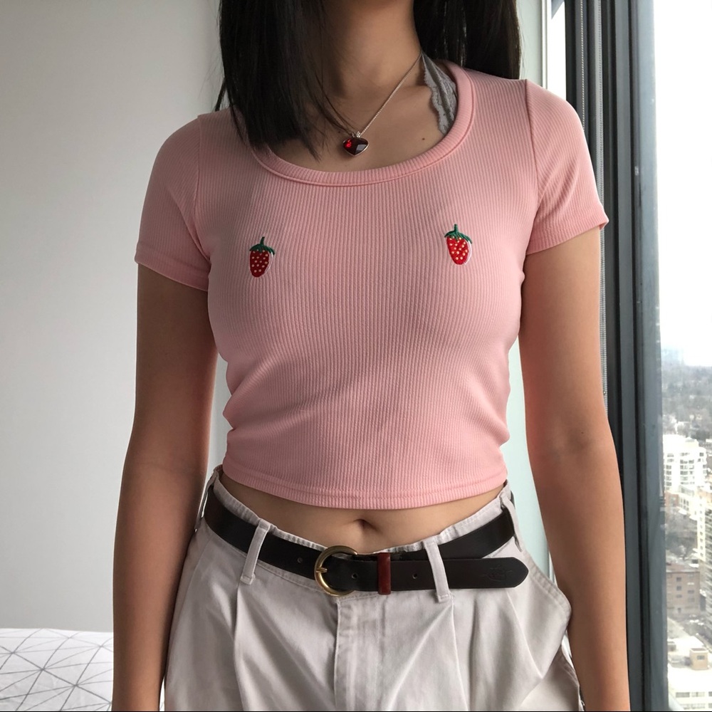 Strawberry Nipple Crop Tee